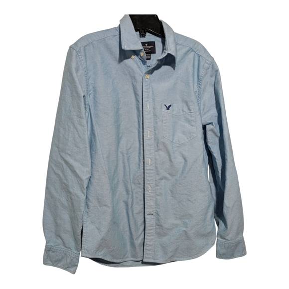 American Eagle Light Blue Button-Up Shirt. Size M. - Picture 1 of 5